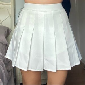 white mini tennis skirt